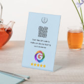 Google Bewertungen Tischschild | QR-Code Sockel Sockelschild (In SItu)