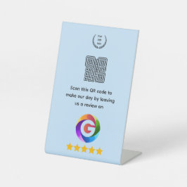 Google Bewertungen Tischschild | QR-Code Sockel Sockelschild