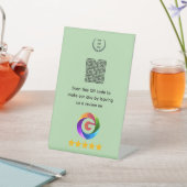 Google Bewertungen Tischschild | QR-Code Sockel Sockelschild (In SItu)