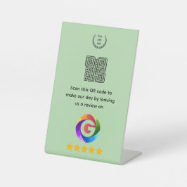 Google Bewertungen Tischschild | QR-Code Sockel Sockelschild
