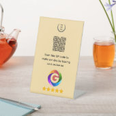 Google Bewertungen Tischschild | QR-Code Sockel Sockelschild (In SItu)