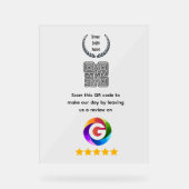 Google Bewertungen Tischschild | QR-Code Türschild Acrylschild (Vorderseite)