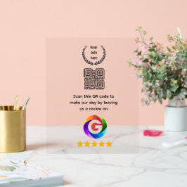 Google Bewertungen Tischschild | QR-Code Türschild Acrylschild