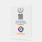 Google Bewertungen Tischschild | QR-Code Türschild Acrylschild (Winkel)