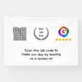 Google Bewertungen Tischschild | QR-Code Türschild Banner (Horizontal)