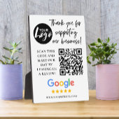 Google-Bewertungen Vielen Dank Logos QR-Code Fotoplatte