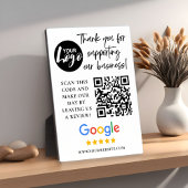 Google-Bewertungen Vielen Dank Logos QR-Code Fotoplatte