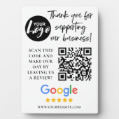 Google-Bewertungen Vielen Dank Logos QR-Code Fotoplatte (Vorderseite)