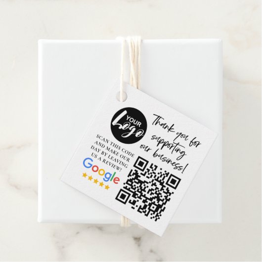 Google-Bewertungen Vielen Dank Logos QR-Code Geschenkanhänger (Beispiel)