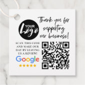 Google-Bewertungen Vielen Dank Logos QR-Code Geschenkanhänger (Vorderseite)