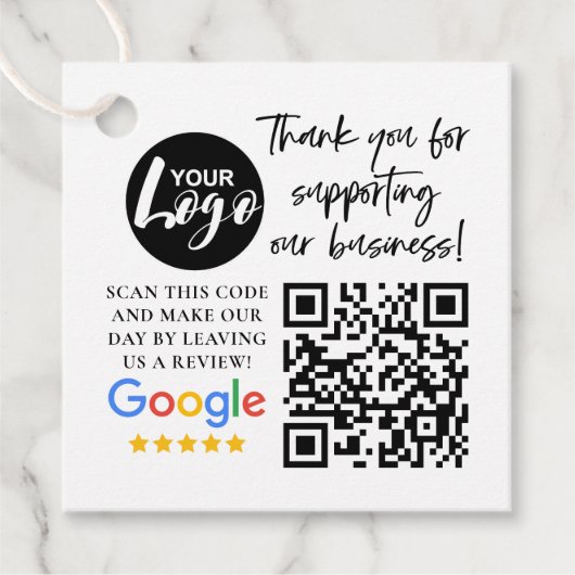 Google-Bewertungen Vielen Dank Logos QR-Code Geschenkanhänger (Vorderseite)