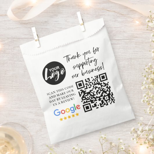 Google-Bewertungen Vielen Dank Logos QR-Code Geschenktütchen (Ausgeschnitten)