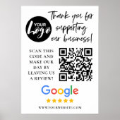 Google-Bewertungen Vielen Dank Logos QR-Code Poster (Vorne)