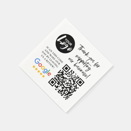 Google-Bewertungen Vielen Dank Logos QR-Code Serviette (Ecke)