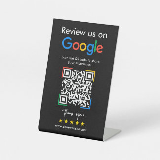 Google Bewertungen Werbe-Geschäfts-QR-Code Sockelschild