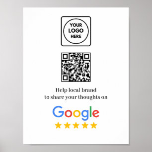 Google Bewertungs-Feedback QR Modernes Poster