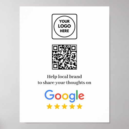 Google Bewertungs-Feedback QR Modernes Poster (Vorne)