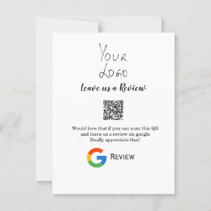 Google Bewertungs-Logo für Unternehmen Scan QR Bew Postkarte
