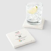 Google Bewertungs-Logo für Unternehmen Scan QR Bew Steinuntersetzer (Seitenansicht)