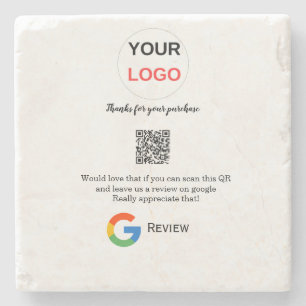 Google Bewertungs-Logo für Unternehmen Scan QR Bew Steinuntersetzer