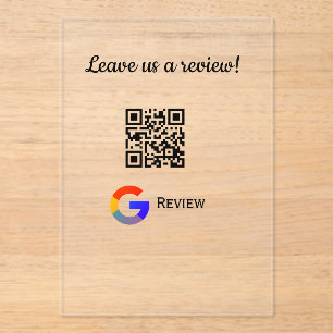 Google Bewertungs-Logo Geschäft Scan QR Bewertung Acryleinladungen