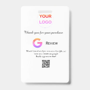 Google Bewertungs-Logo Geschäft Scan QR Bewertung Ausweis