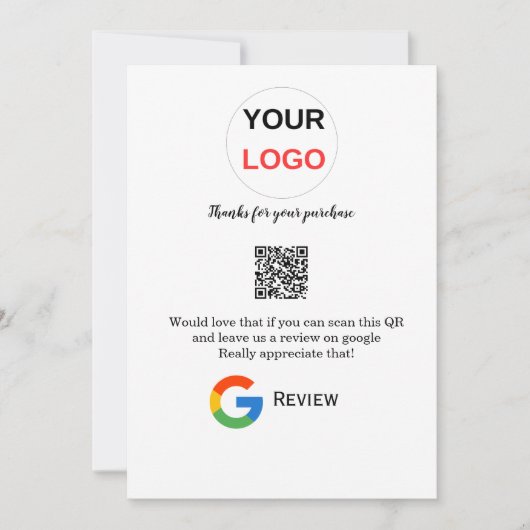 Google Bewertungs-Logo Geschäft Scan QR Bewertung Einladung (Vorderseite)