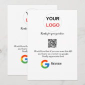 Google Bewertungs-Logo Geschäft Scan QR Bewertung Einladung (Vorne/Hinten)
