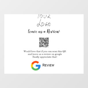 Google Bewertungs-Logo Geschäft Scan QR Bewertung Fensteraufkleber