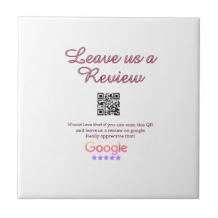 Google Bewertungs-Logo Geschäft Scan QR Bewertung Fliese
