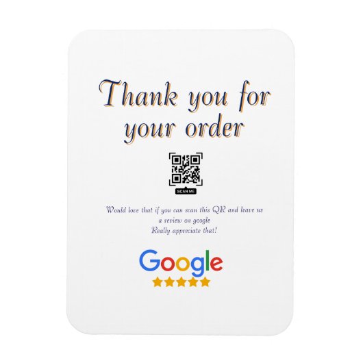 Google Bewertungs-Logo Geschäft Scan QR Bewertung Magnet (Vertikal)