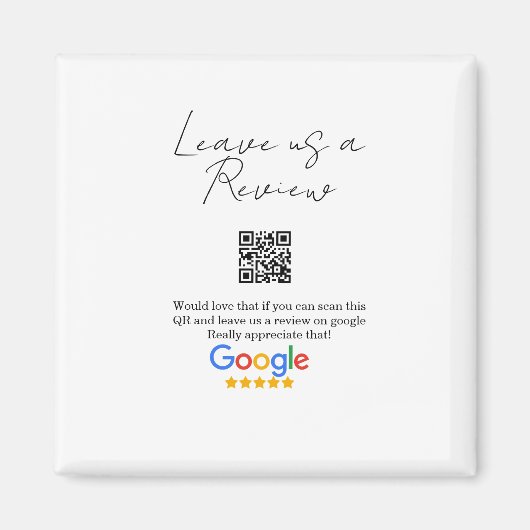 Google Bewertungs-Logo Geschäft Scan QR Bewertung Magnet (Vorne)