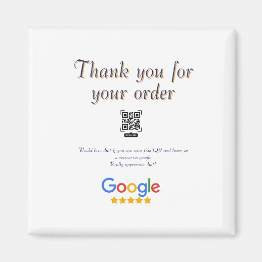 Google Bewertungs-Logo Geschäft Scan QR Bewertung Magnet (Vorne)