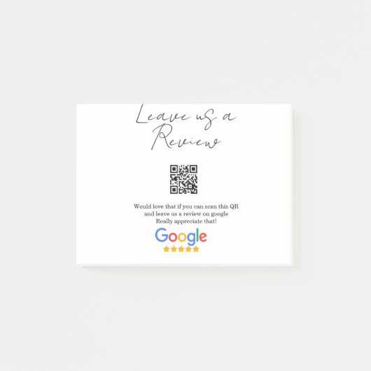 Google Bewertungs-Logo Geschäft Scan QR Bewertung Post-it Klebezettel (Vorderseite)