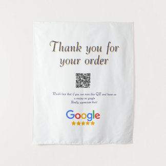 Google Bewertungs-Logo Geschäft Scan QR Bewertung Wandteppich