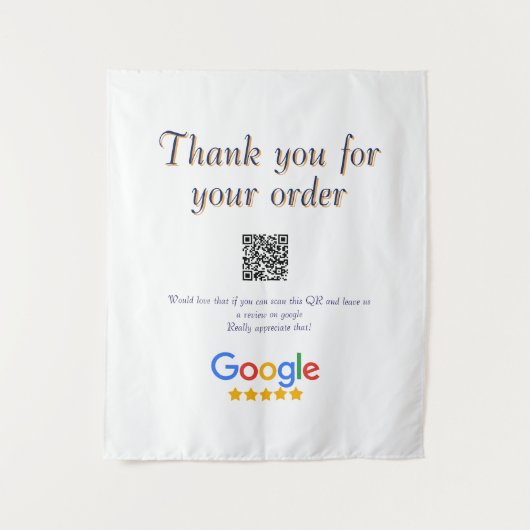 Google Bewertungs-Logo Geschäft Scan QR Bewertung Wandteppich (Vorderseite)