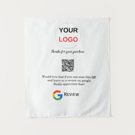 Google Bewertungs-Logo Geschäft Scan QR Bewertung Wandteppich (Vorderseite)