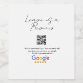 Google Bewertungs-Logo Geschäft Scan QR Bewertung Weinetikett (Einzelnes Label)