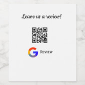 Google Bewertungs-Logo Geschäft Scan QR Bewertung Weinetikett (Einzelnes Label)