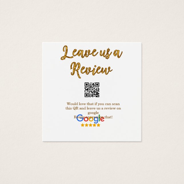 Google Bewertungs-Logo Scan QR Bewertung (Vorderseite)