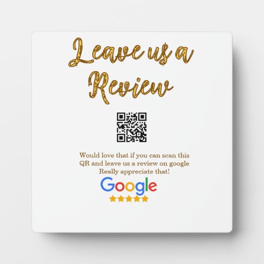 Google Bewertungs-Logo Scan QR Bewertung Fotoplatte (Vorderseite)