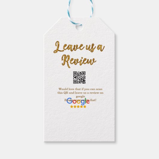 Google Bewertungs-Logo Scan QR Bewertung Geschenkanhänger (Vorderseite)