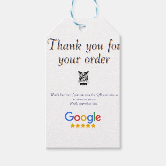 Google Bewertungs-Logo Scan QR Bewertung Geschenkanhänger (Vorderseite)