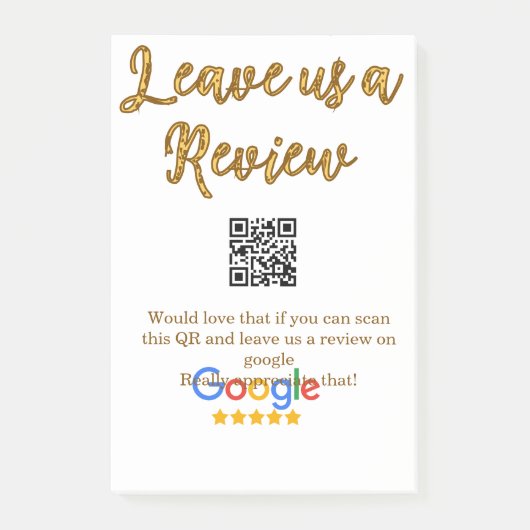 Google Bewertungs-Logo Scan QR Bewertung Post-it Klebezettel (Vorderseite)