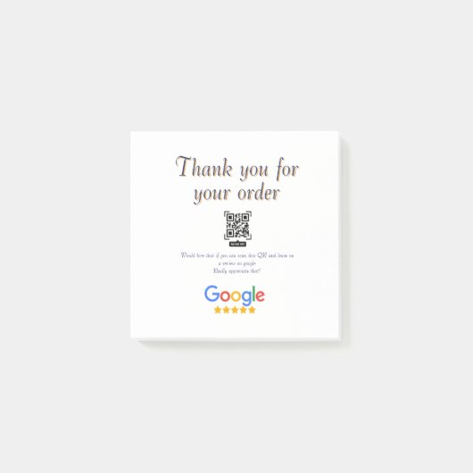 Google Bewertungs-Logo Scan QR Bewertung Post-it Klebezettel (Vorderseite)