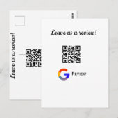 Google Bewertungs-Logo Scan QR Bewertung Postkarte (Vorne/Hinten)