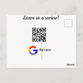 Google Bewertungs-Logo Scan QR Bewertung Postkarte (Rückseite)