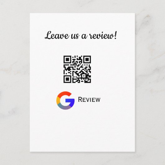 Google Bewertungs-Logo Scan QR Bewertung Postkarte (Vorderseite)