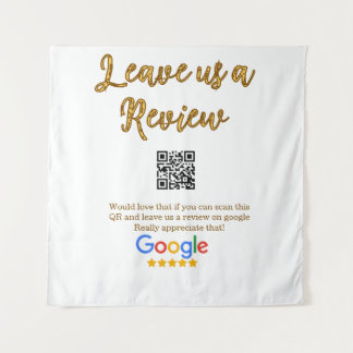 Google Bewertungs-Logo Scan QR Bewertung Wandteppich