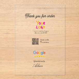 Google Bewertungs-Logo Website QR-Code scannen Acryleinladungen